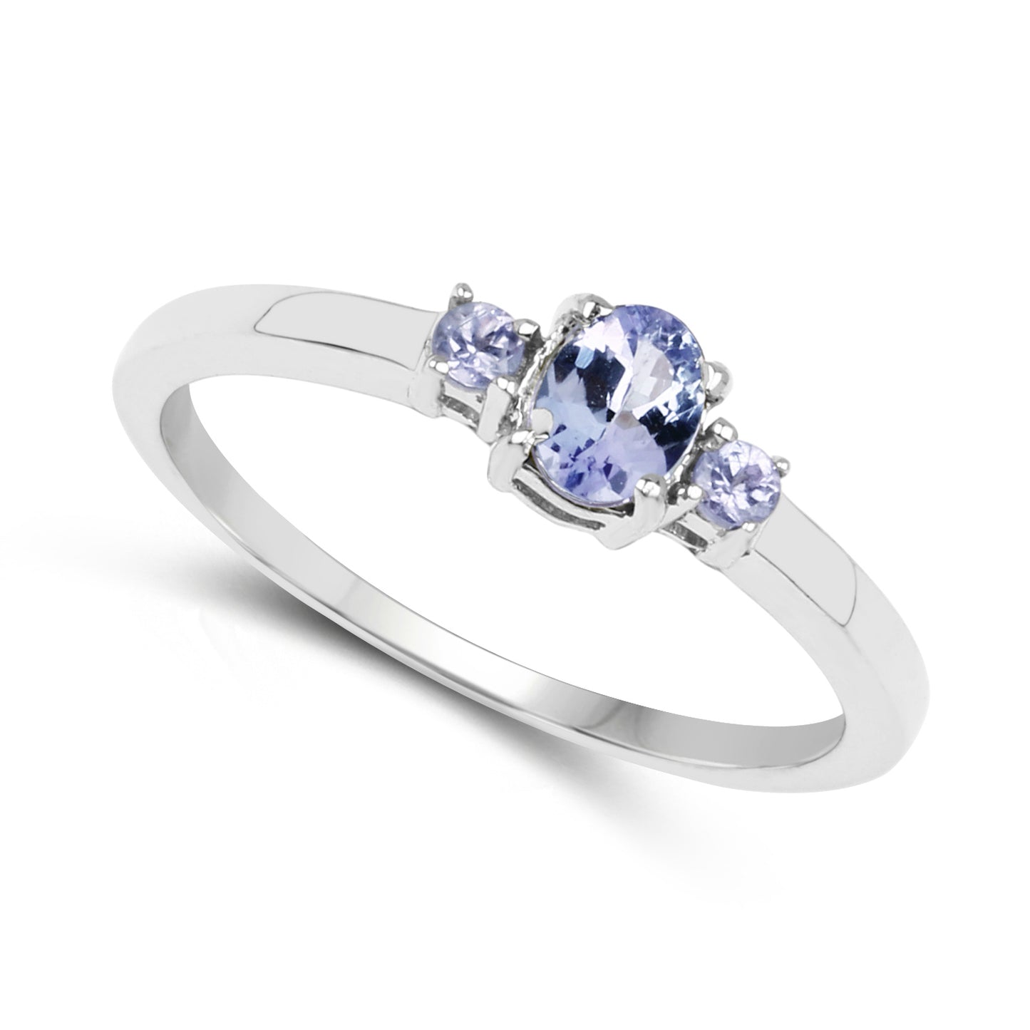 Genuine Tanzanite Sterling Silver Graduated Ring