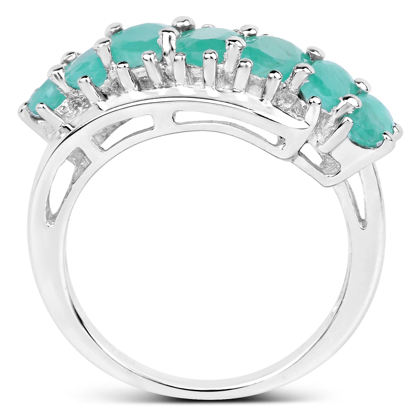 Genuine Emerald Sterling Silver Ring