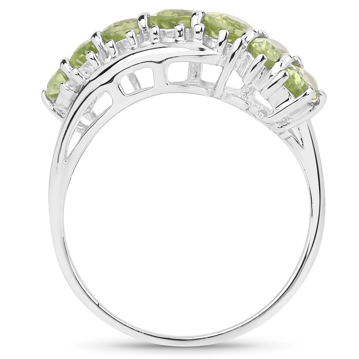 Genuine Peridot Sterling Silver Bypass Ring