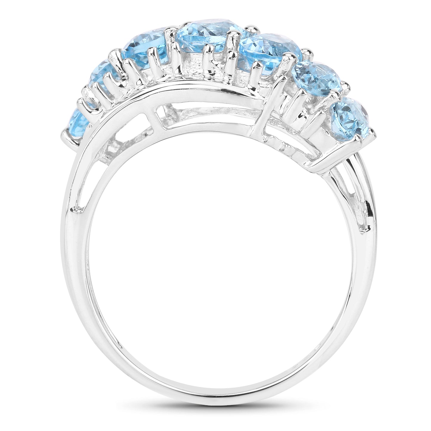 Genuine Swiss Blue Topaz Sterling Silver Ring