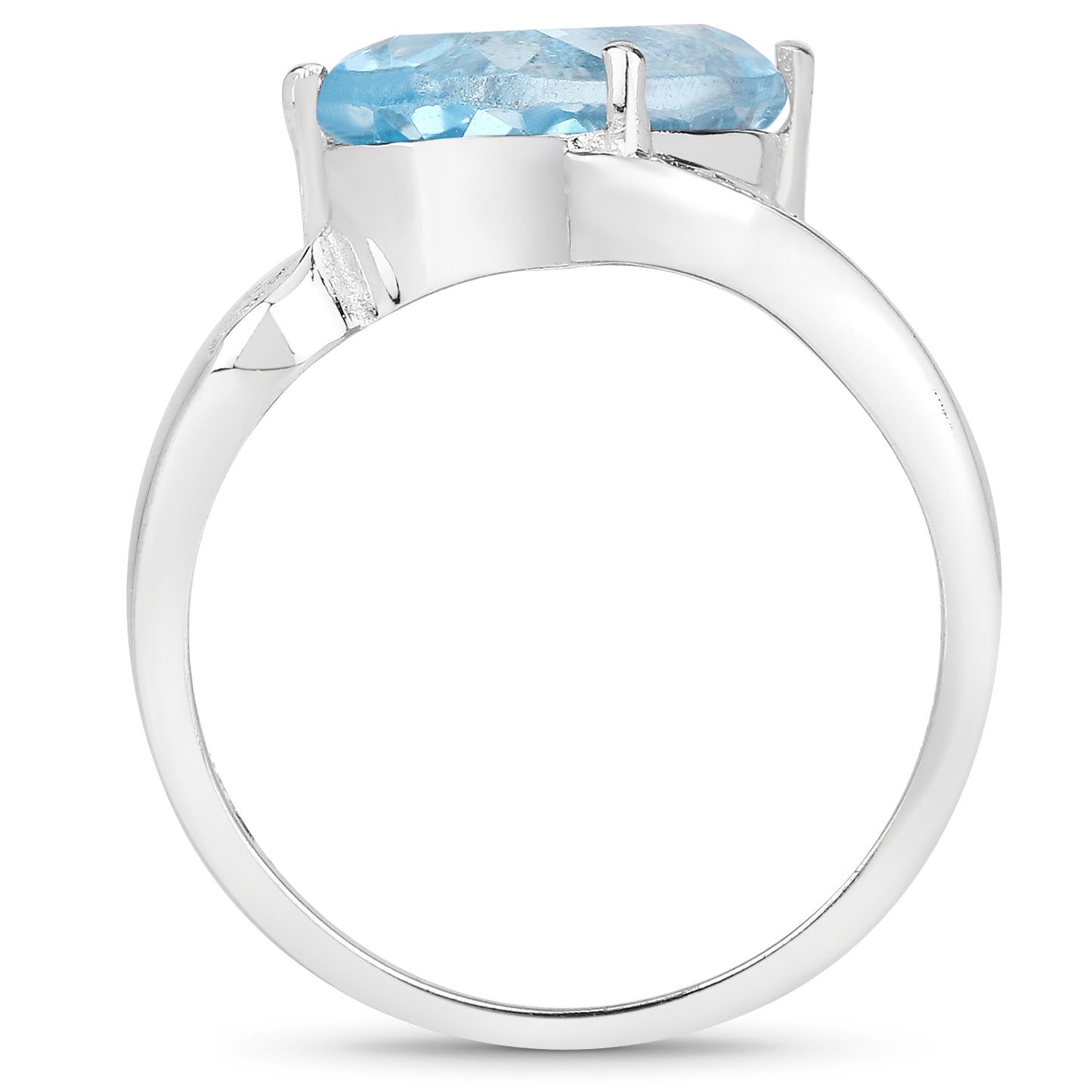 Genuine Blue Topaz Sterling Silver Bypass Ring