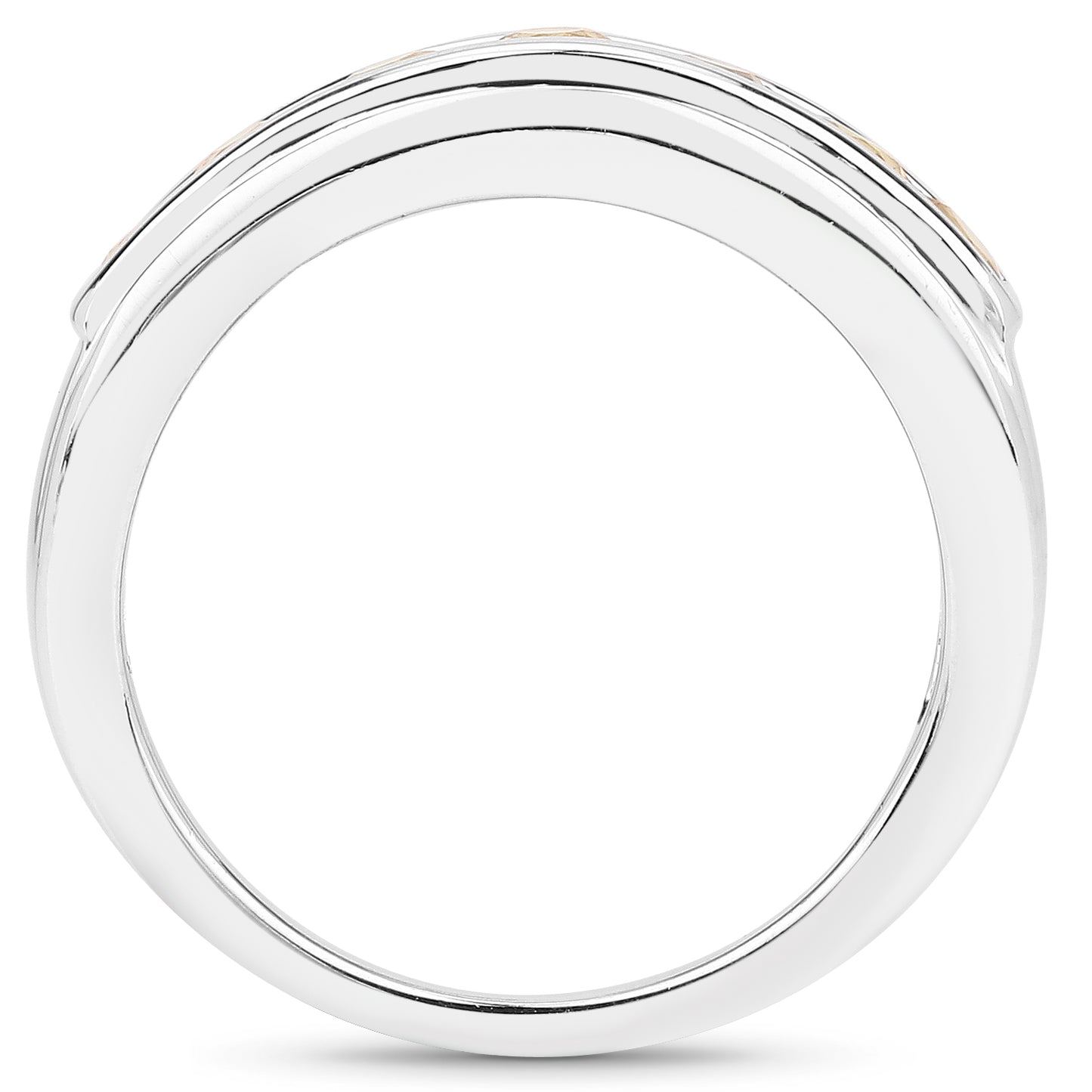 Genuine Yellow Sapphire Sterling Silver Band Ring