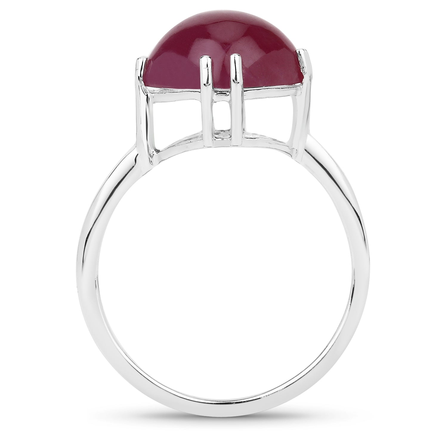 14K Yellow Gold Plated Plated Glass Filled Ruby Sterling Silver Ring