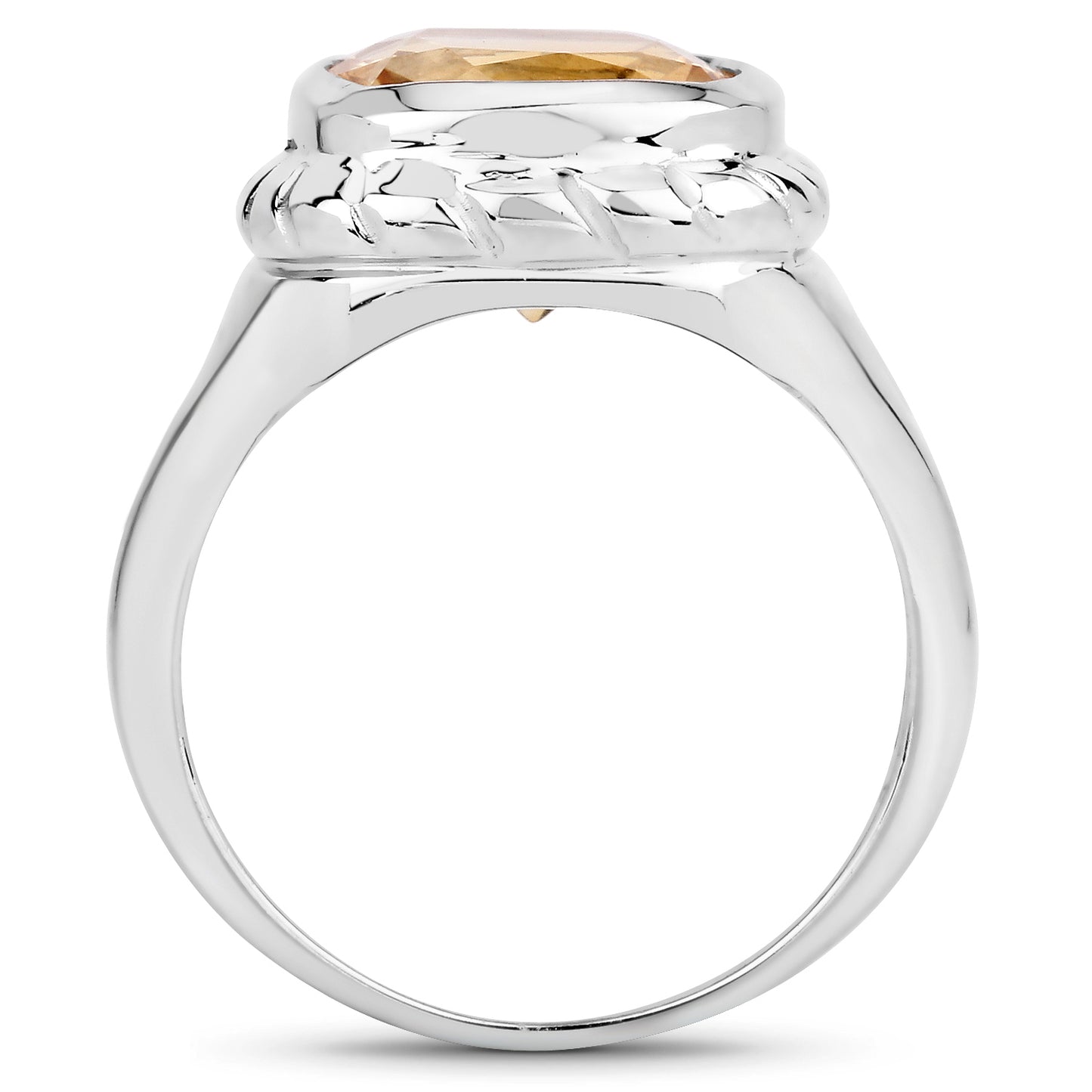 Genuine Citrine Sterling Silver Solitaire Ring