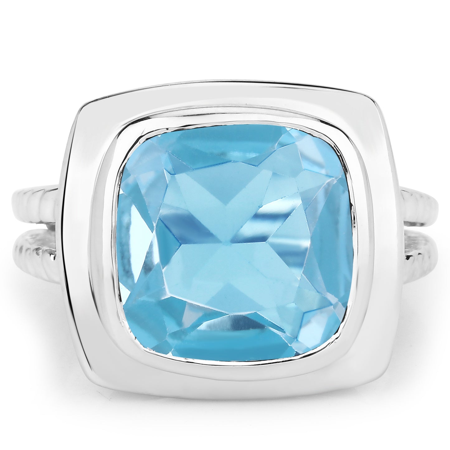 Genuine Blue Topaz Sterling Silver Ring