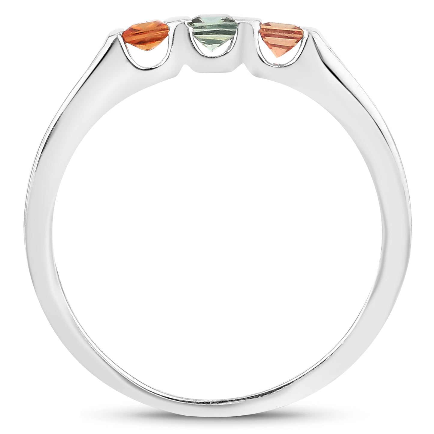 Genuine Multi Sapphire Sterling Silver Ring