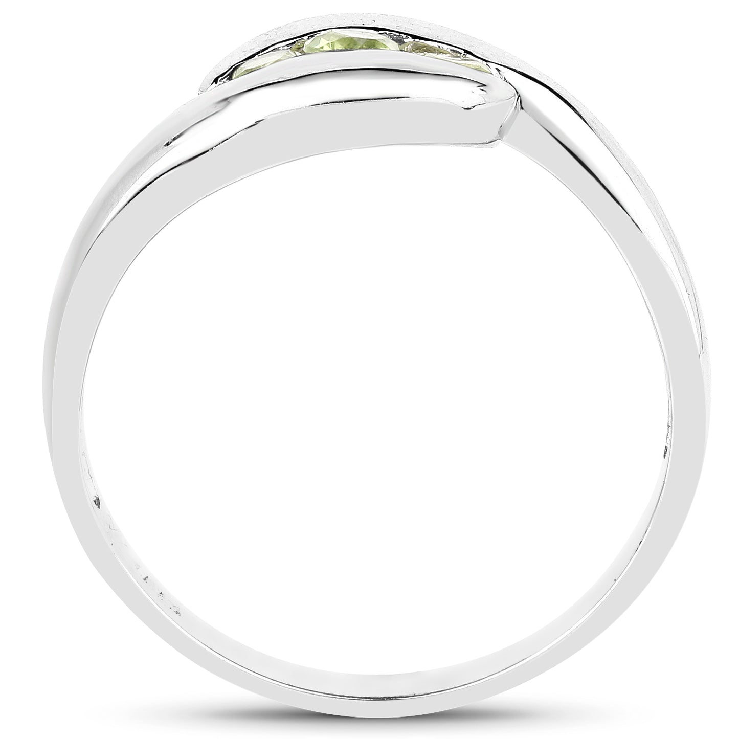 Genuine Peridot Sterling Silver Bypass Ring