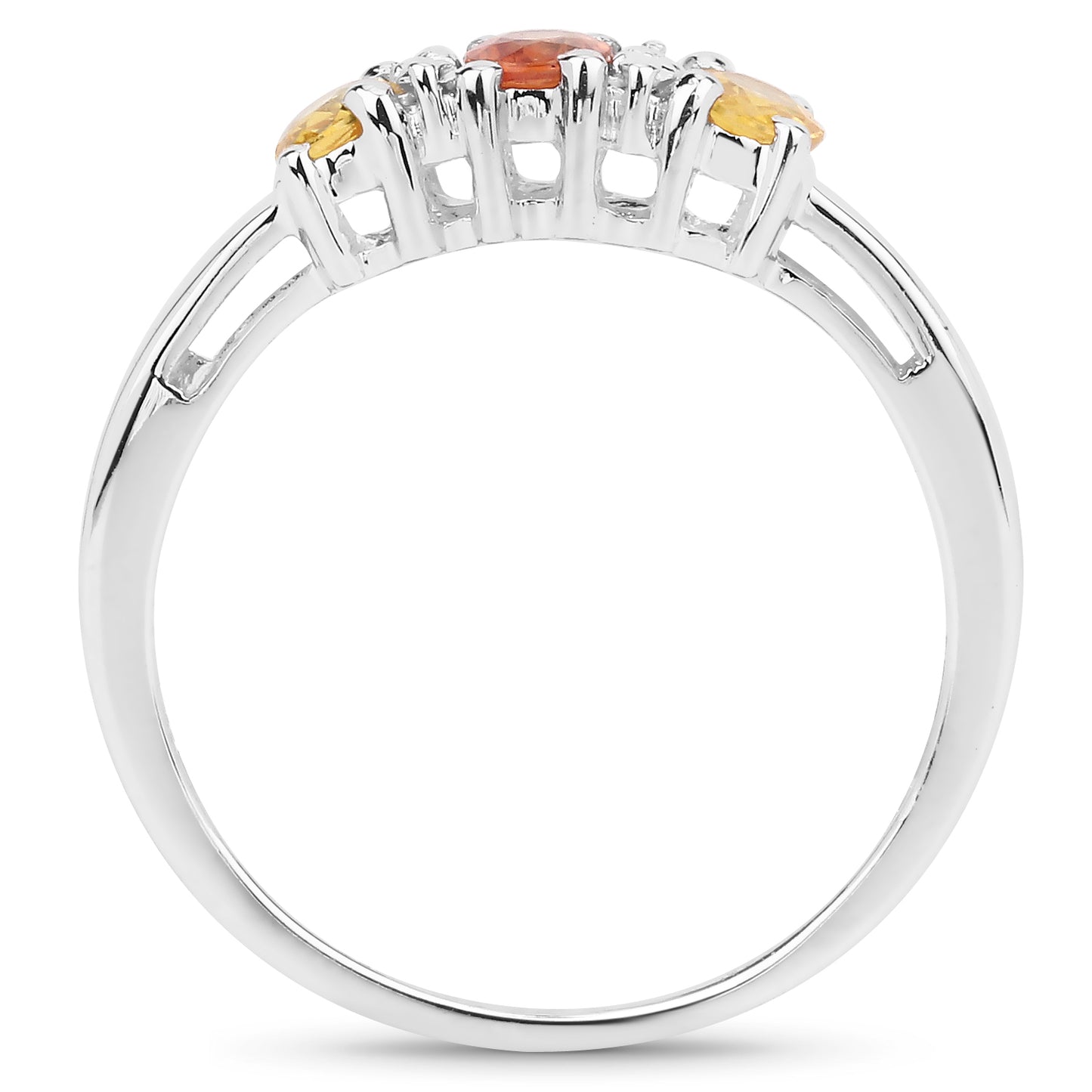 Genuine Multi-Sapphire and White Topaz Sterling Silver Ring