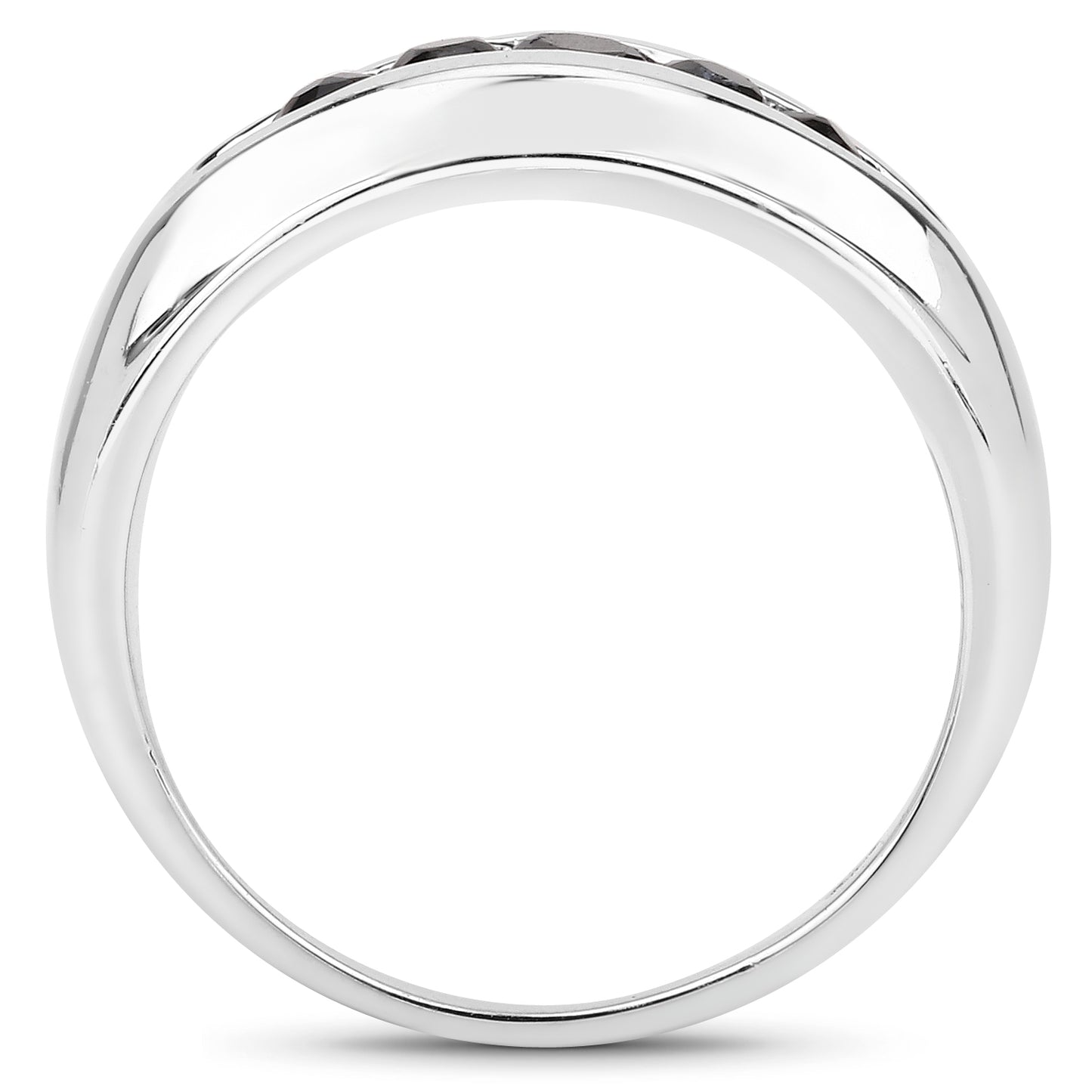 Genuine Black Diamond Sterling Silver Graduated Ring