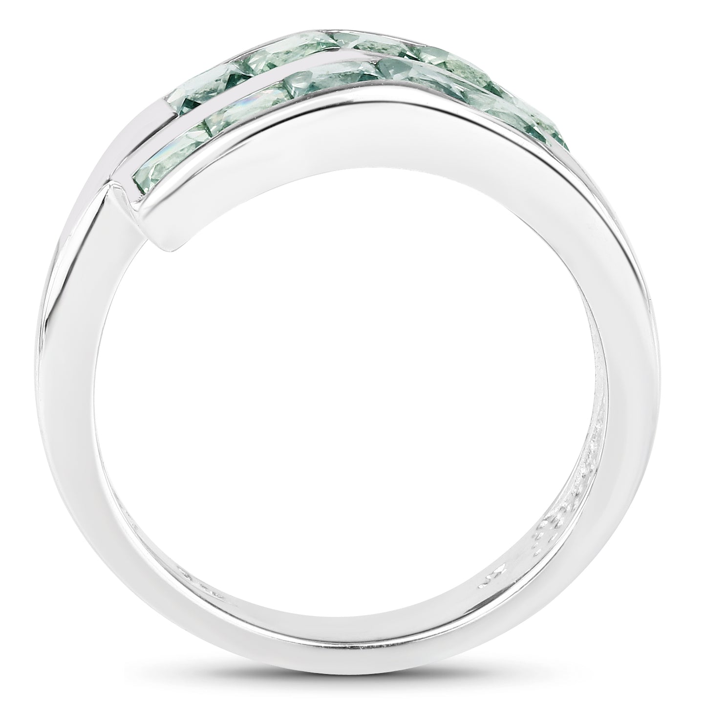 Genuine Green Sapphire Sterling Silver Ring