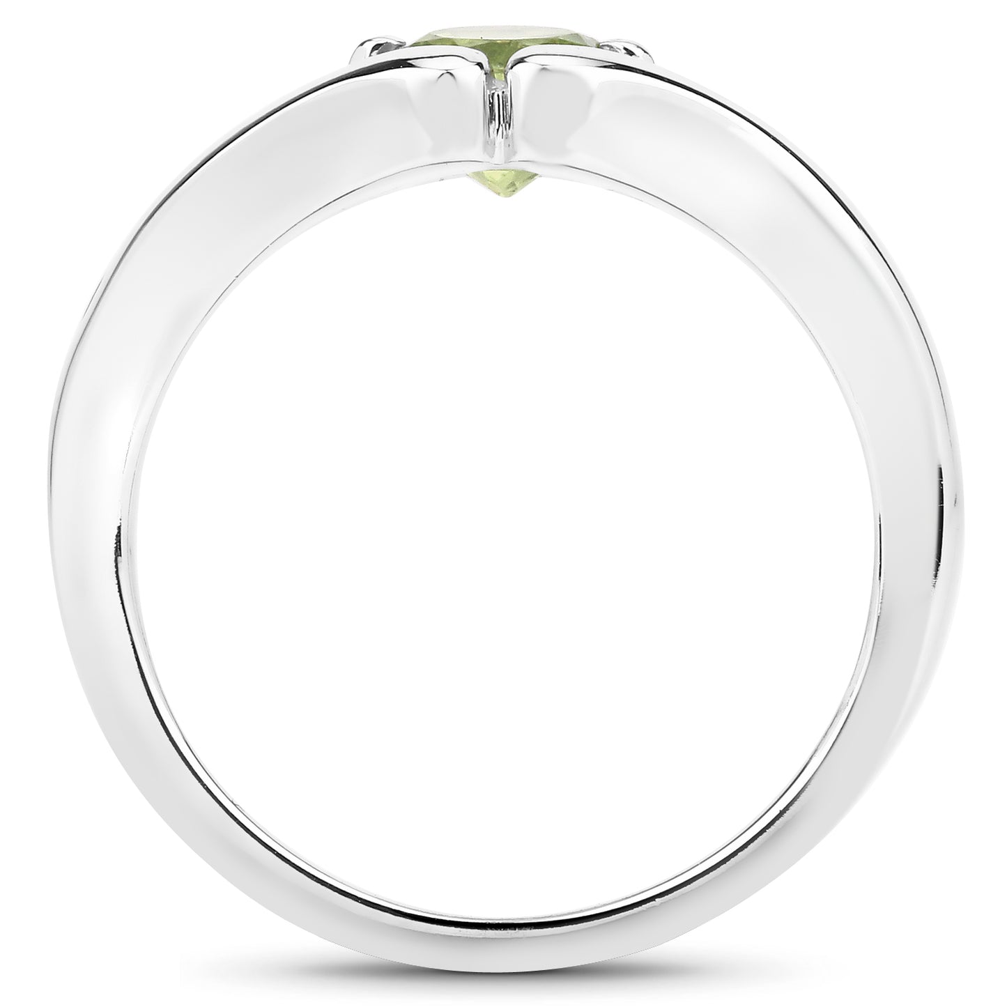 Genuine Peridot Sterling Silver Solitaire Ring