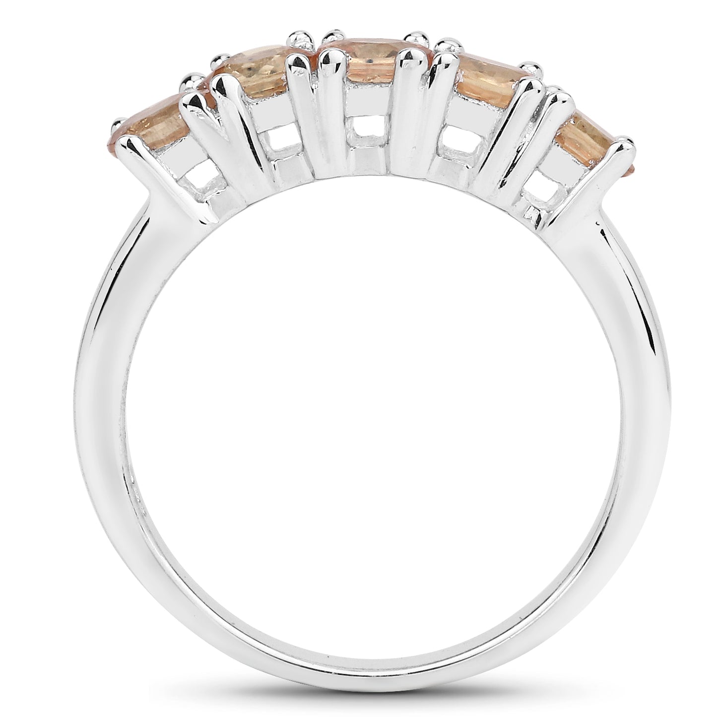 Genuine Yellow Sapphire Sterling Silver 5-Stone Ring