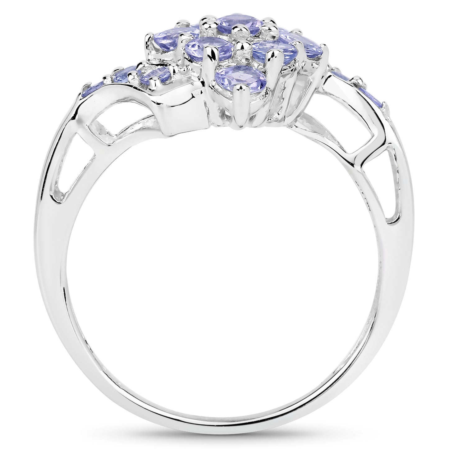 Genuine Tanzanite Sterling Silver Bypass Ring