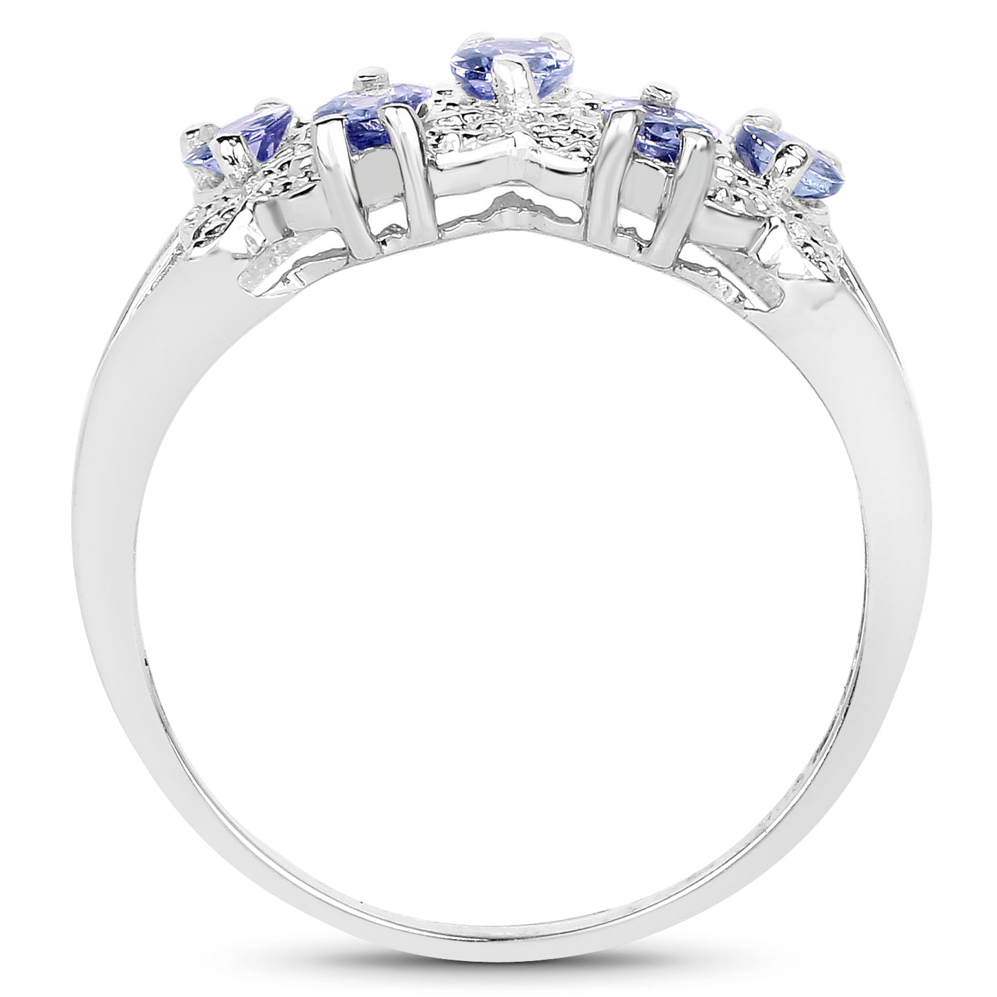 Genuine Tanzanite Sterling Silver Butterfly Ring