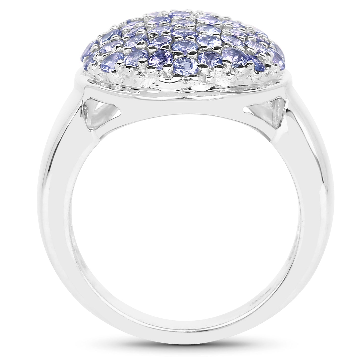 Genuine Tanzanite Sterling Silver Cluster Ring
