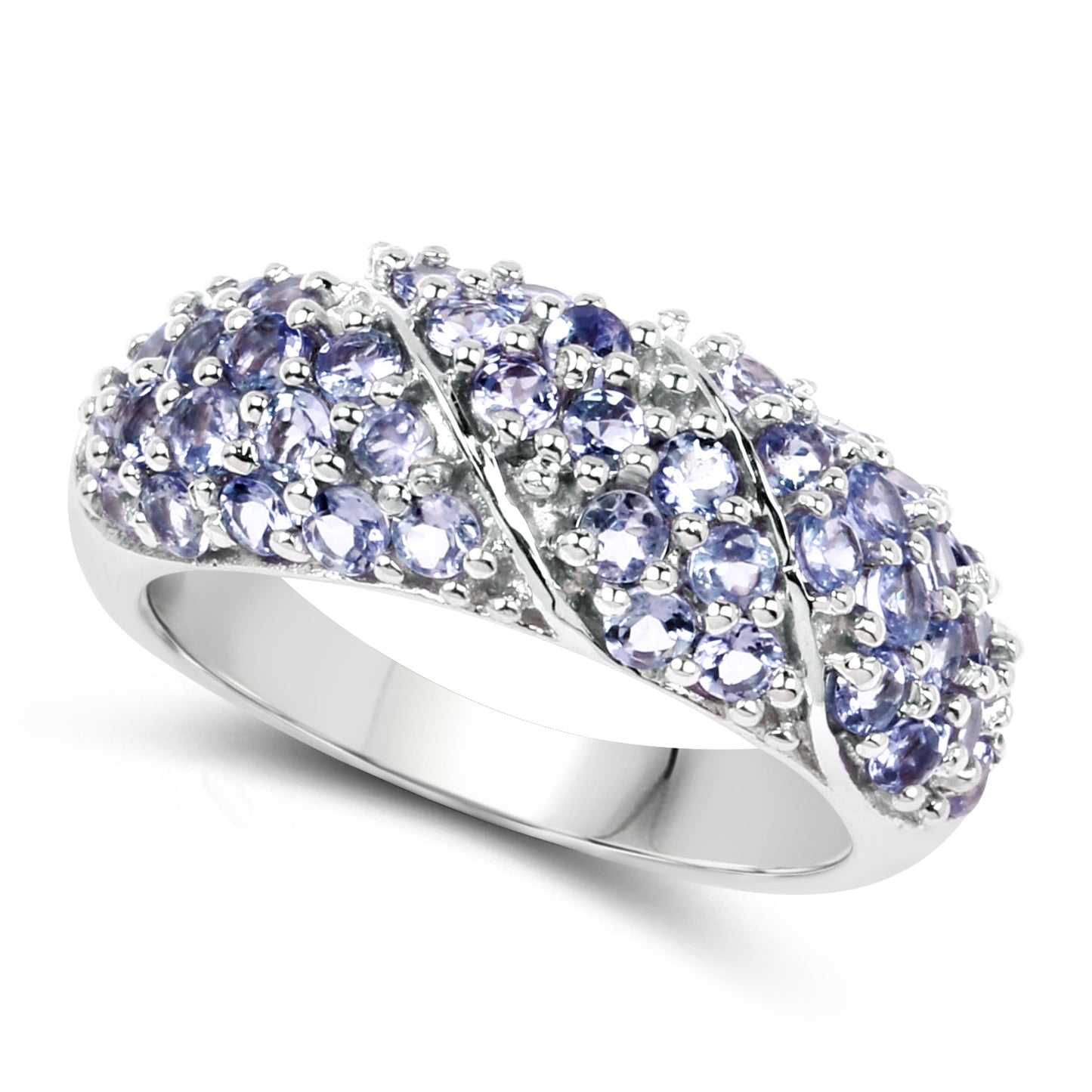 Genuine Tanzanite Sterling Silver Band Ring