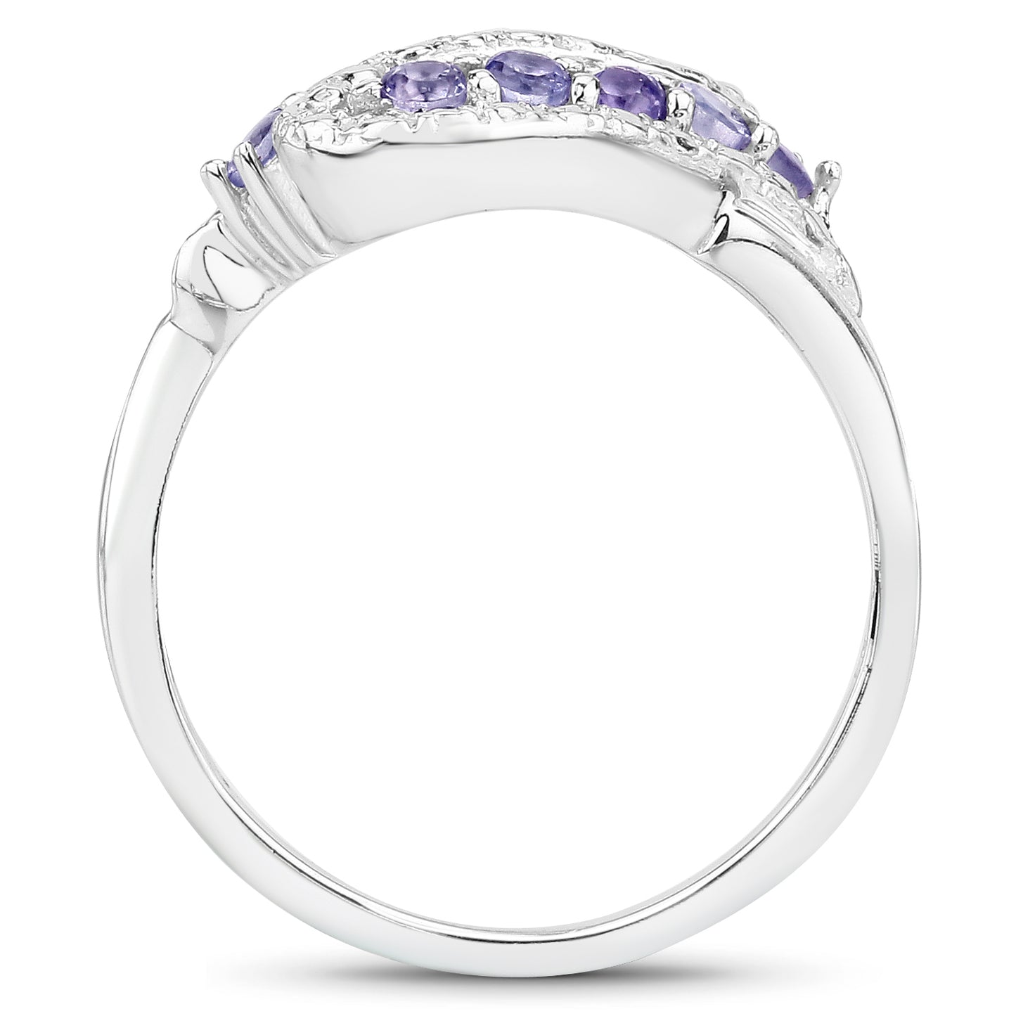 Genuine Tanzanite Sterling Silver Graduated Ring