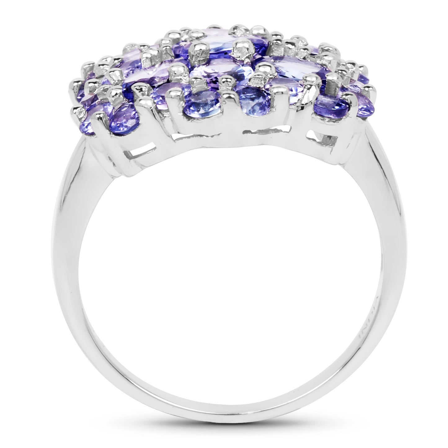 Genuine Tanzanite Sterling Silver Graduated Ring