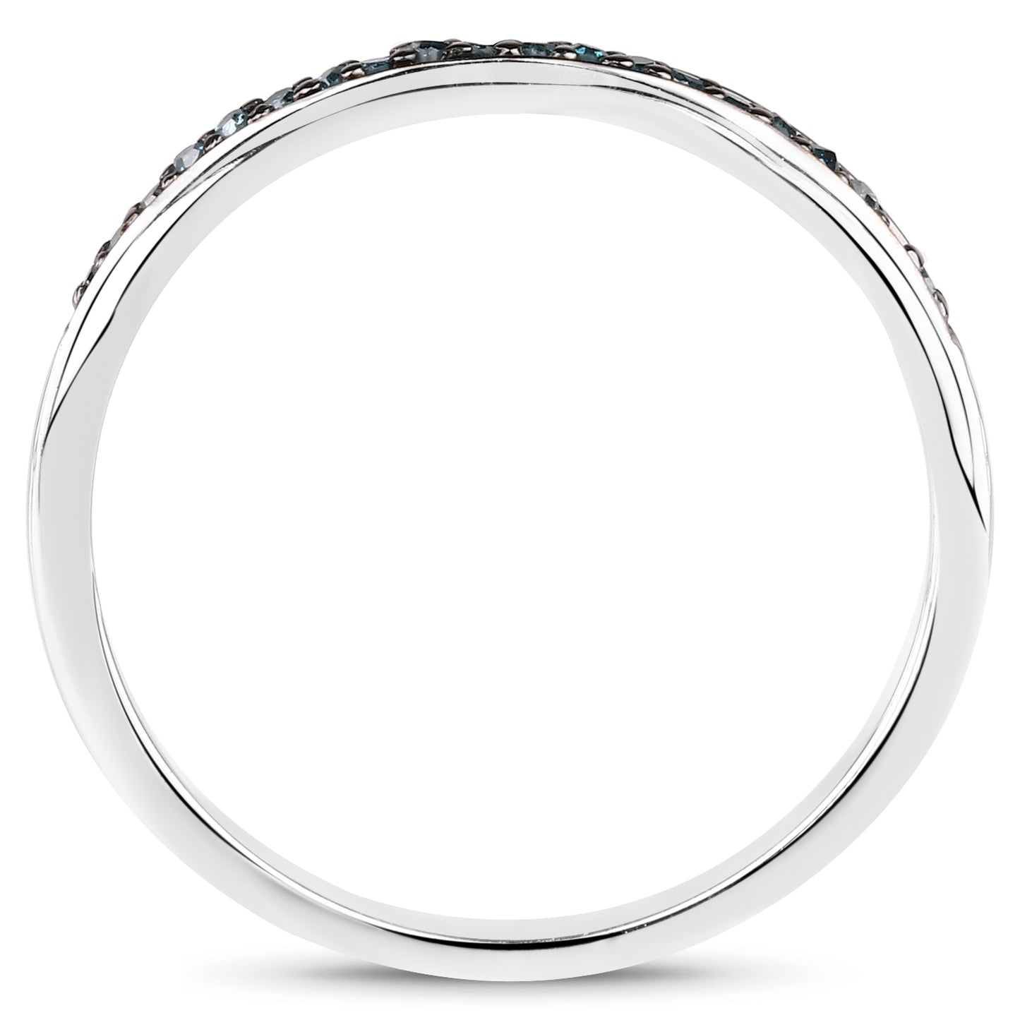 Genuine Blue Diamond Sterling Silver Graduated Ring