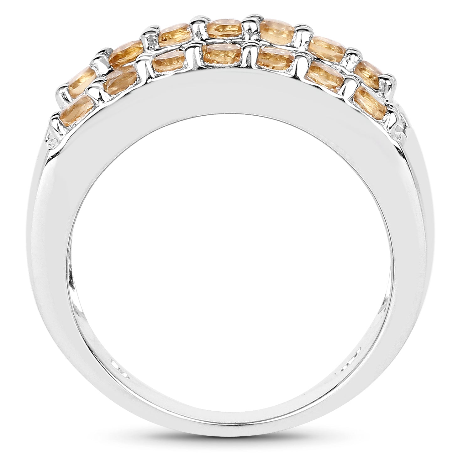 Genuine Citrine Sterling Silver Graduated Ring