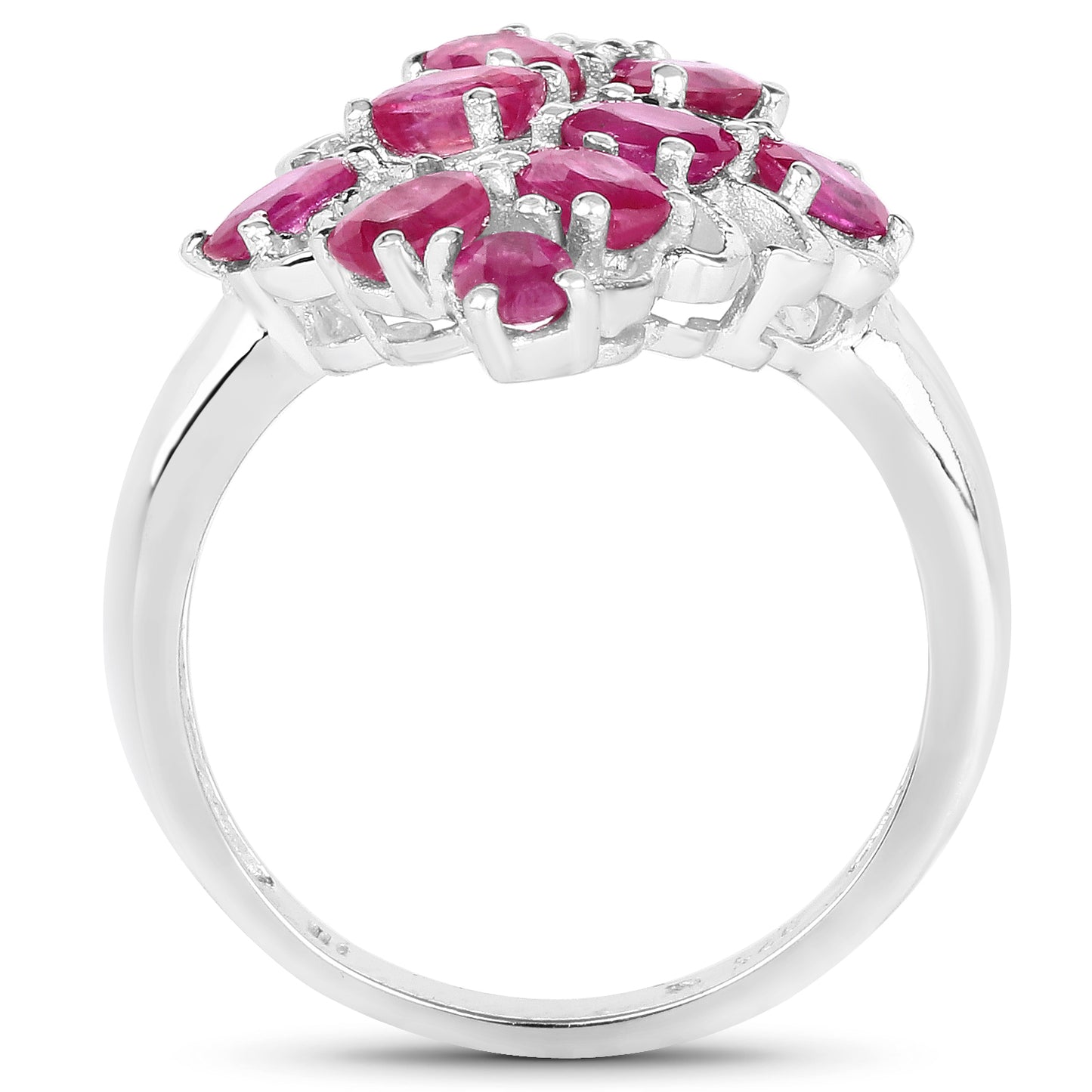Glass Filled Ruby Sterling Silver Filigree Ring