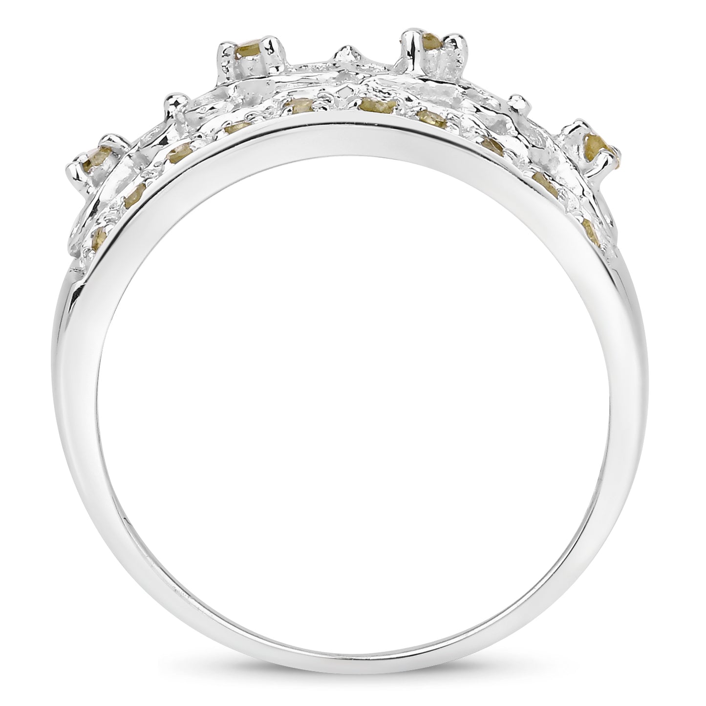 Genuine Yellow Diamond Sterling Silver Filigree Ring