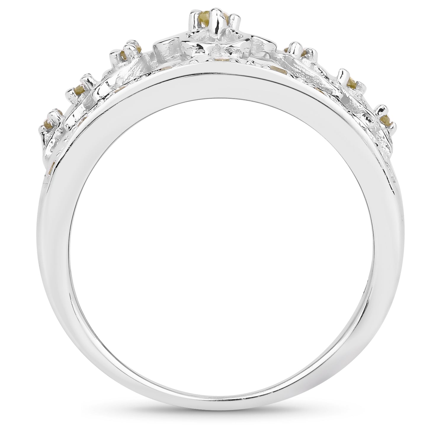 Genuine Yellow Diamond Sterling Silver Band Ring