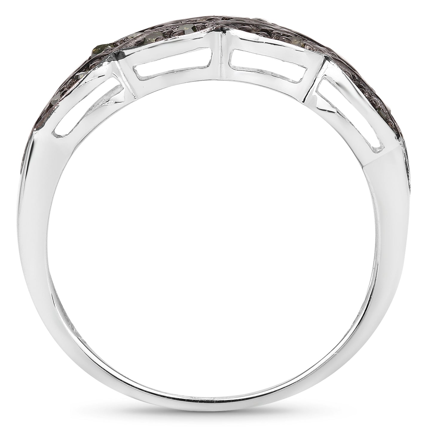 Genuine Blue Diamond Sterling Silver Graduated Ring