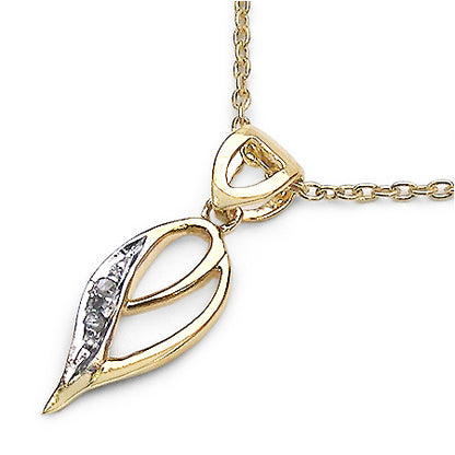 0.03CTW White Cubic Zircon Gold Plated .925 Sterling Silver Pendant