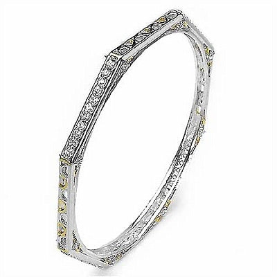 3.36CTW .925 Sterling Silver White Cubic Zirconia Bangle