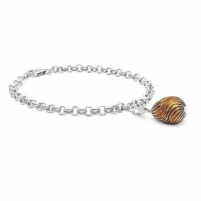 10.31 Grams .925 Sterling Silver Yellow Enamel Charm Bracelet