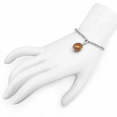 10.31 Grams .925 Sterling Silver Yellow Enamel Charm Bracelet