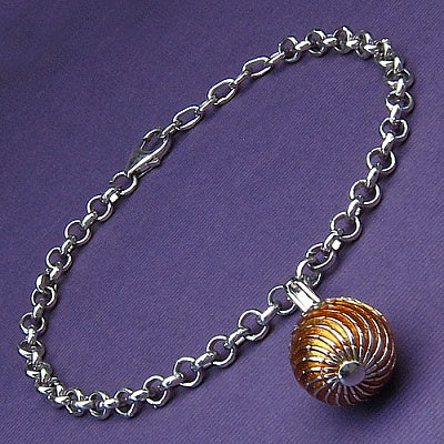 10.31 Grams .925 Sterling Silver Yellow Enamel Charm Bracelet