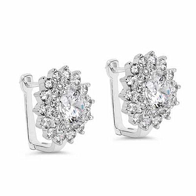 BridalMe 10.76CTW White Cubic Zirconia .925 Sterling Silver Earrings