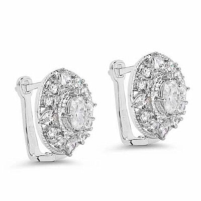 BridalMe 6.24CTW White Cubic Zirconia .925 Sterling Silver Earrings