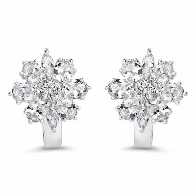 BridalMe 7.28CTW White Cubic Zirconia .925 Sterling Silver Earrings