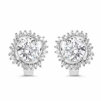 BridalMe 14.18CTW White Cubic Zirconia .925 Sterling Silver Earrings