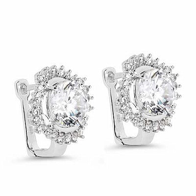 BridalMe 14.18CTW White Cubic Zirconia .925 Sterling Silver Earrings