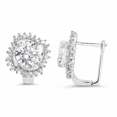 BridalMe 14.18CTW White Cubic Zirconia .925 Sterling Silver Earrings