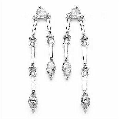 1.90CTW White Cubic Zircon .925 Sterling Silver Earrings