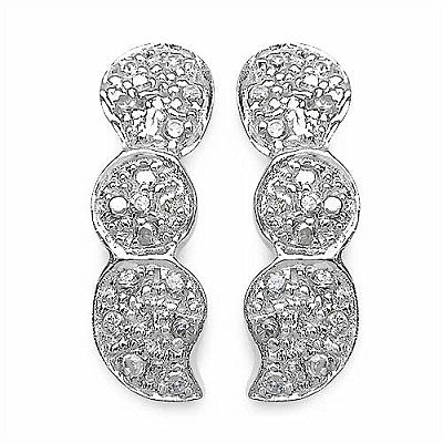 0.24CTW White Cubic Zircon .925 Sterling Silver Earrings