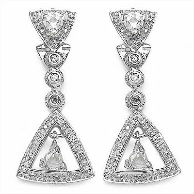 1.58CTW White Cubic Zircon .925 Sterling Silver Earrings