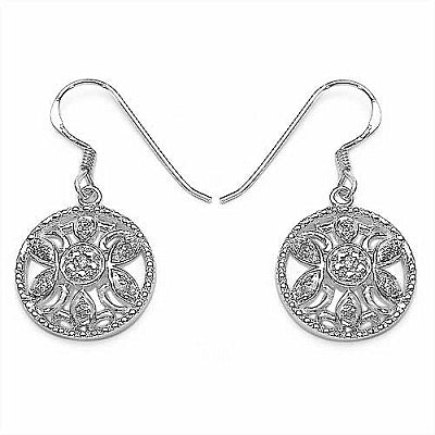 0.14CTW White Cubic Zircon .925 Sterling Silver Earrings