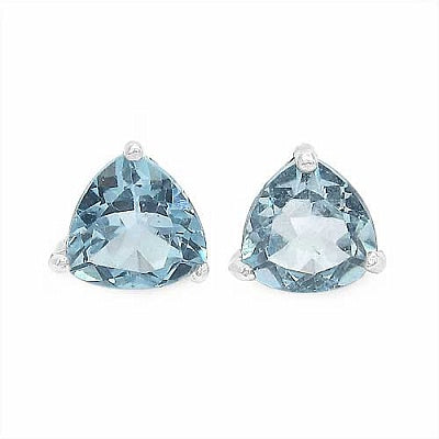 2.50CTW Genuine Blue Topaz .925 Sterling Silver Earrings