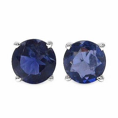 1.40CTW Genuine Iolite .925 Sterling Silver Earrings