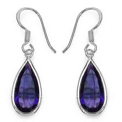 10.10CTW Genuine Amethyst .925 Sterling Silver Earrings