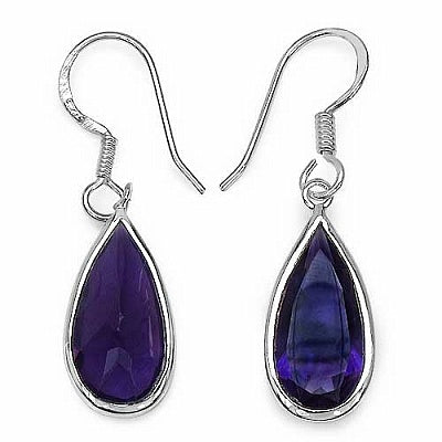 10.10CTW Genuine Amethyst .925 Sterling Silver Earrings