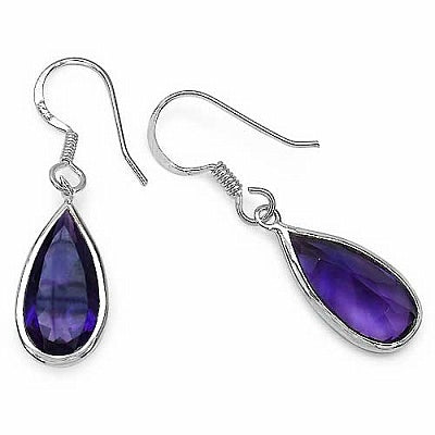 10.10CTW Genuine Amethyst .925 Sterling Silver Earrings