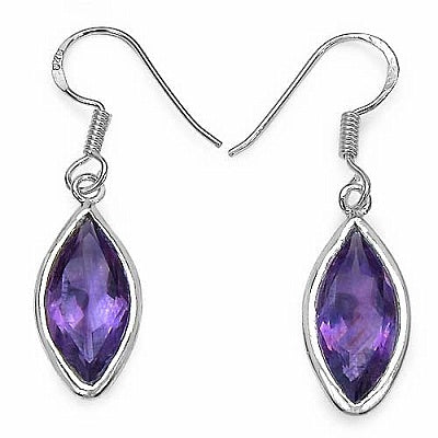 8.16CTW Genuine Amethyst .925 Sterling Silver Earrings