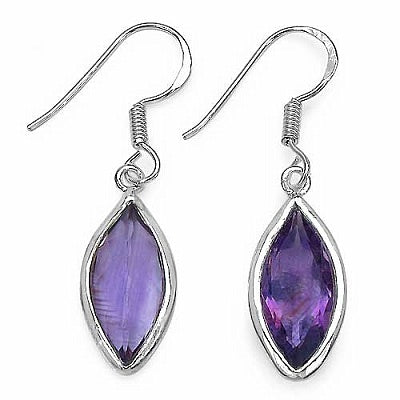 8.16CTW Genuine Amethyst .925 Sterling Silver Earrings